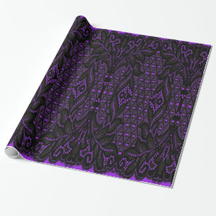 Papier Cadeau Papier d'enveloppement Lolita Goth en dentelle noi