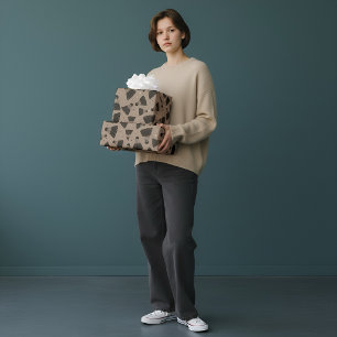 Papier Cadeau Papier d'enveloppement marron à éclats d'espace