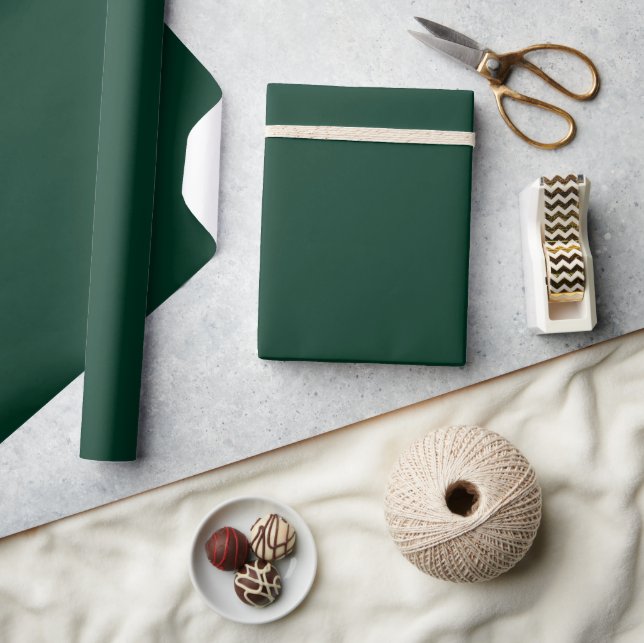 Papier Cadeau Papier d'enveloppement mat vert foncé (Artisanat)