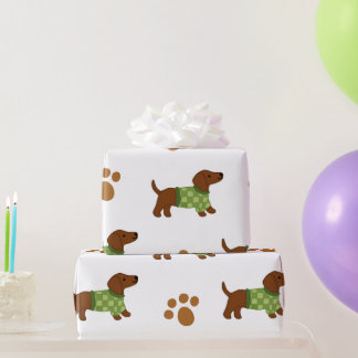 Papier Cadeau Papier d'enveloppement mignon Dachshund