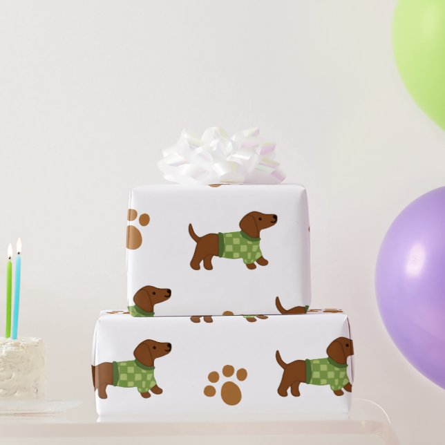 Papier Cadeau Papier d'enveloppement mignon Dachshund (Cadeaux de fête)