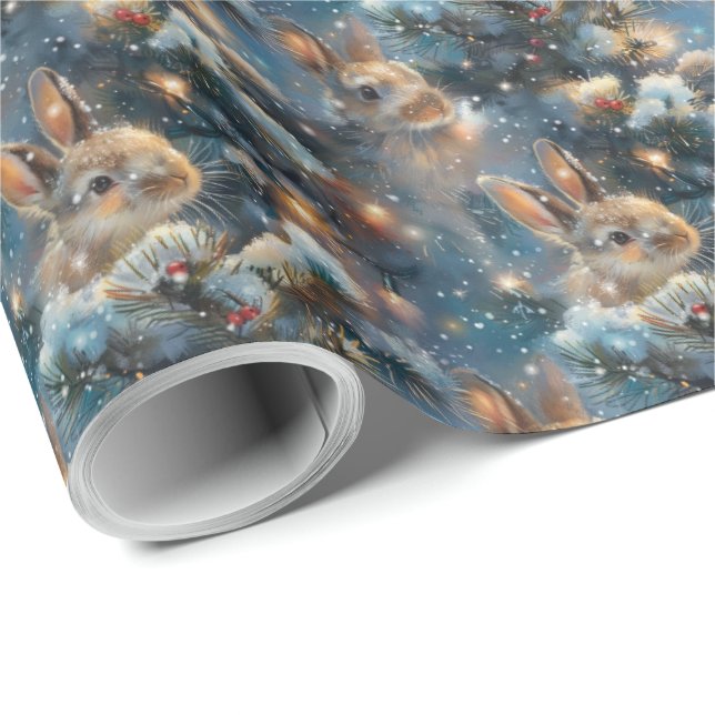 Papier Cadeau Papier d'enveloppement mignon de lapin pour cadeau (Coin rond)