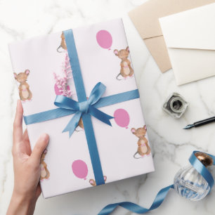 Papier Cadeau Papier d'enveloppement mignon pour souris en bois,