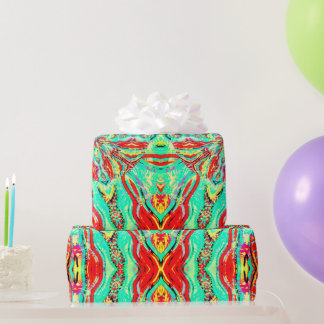 Papier Cadeau Papier d'enveloppement Motif Aqua Green Party