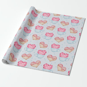 Papier Cadeau Papier d'enveloppement Motif cardiaque