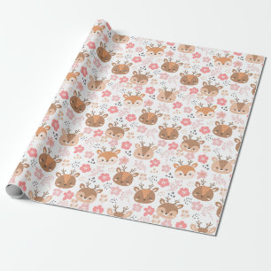 Papier Cadeau Papier d'enveloppement Motif de cerfs adorable