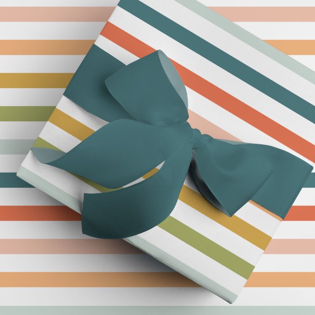 Papier Cadeau Papier d'enveloppement Motif de couleur vive (Large colorful stripes gift wrapping paper.)
