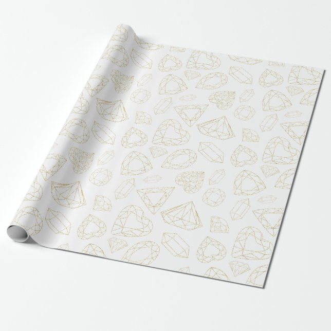 Papier Cadeau Papier d'enveloppement Motif Gold Gem (Déroulé)