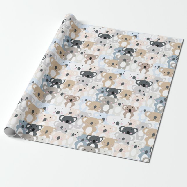 Papier Cadeau Papier d'enveloppement Motif Koala (Déroulé)