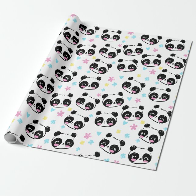 Papier Cadeau Papier d'enveloppement Motif Panda (Déroulé)
