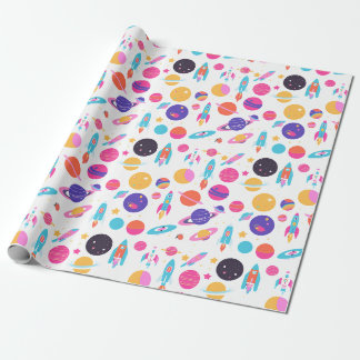 Papier Cadeau Papier d'enveloppement Motif spatial généré par IA