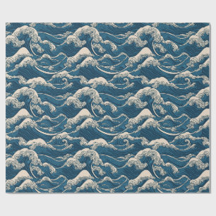 Papier Cadeau Papier d'enveloppement Motif Wave japonais