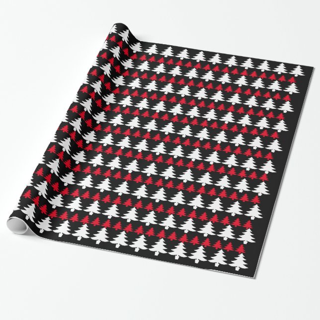 Papier Cadeau Papier d'enveloppement noir rouge et blanc de l'ar (Déroulé)