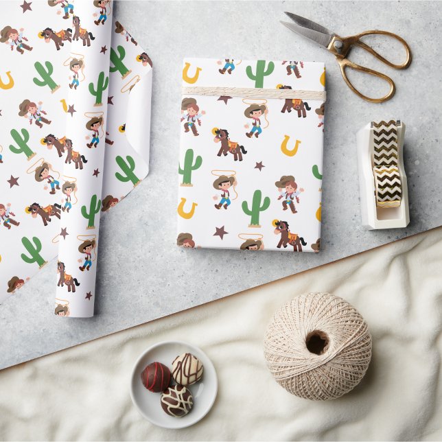 Papier Cadeau Papier d'enveloppement Occidental super mignon (Super Cute Western Wrapping Paper)