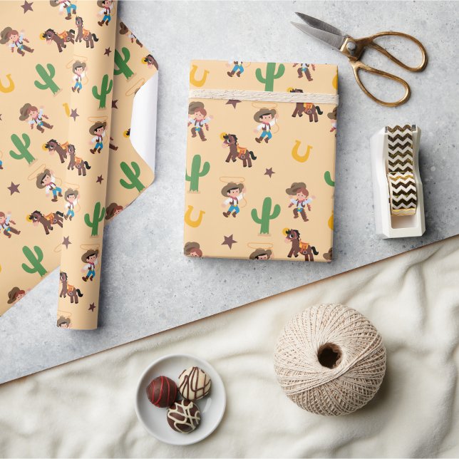 Papier Cadeau Papier d'enveloppement Occidental super mignon (Super Cute Western Wrapping Paper)