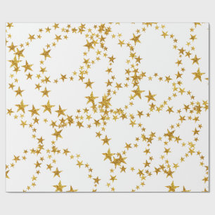 Papier Cadeau Papier d'enveloppement or et blanc simple