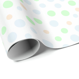 Papier Cadeau Papier d'enveloppement Pastel Blue, Green et Orang