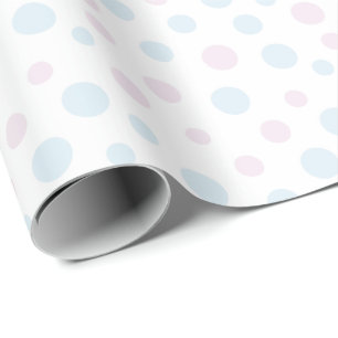 Papier Cadeau Papier d'enveloppement Pastel Pink and Blue Dots