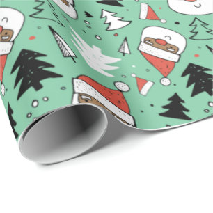 Papier Cadeau Papier d'enveloppement Père Noël afro-américain