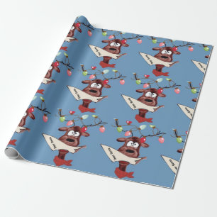 Papier Cadeau Papier d'enveloppement Père Noël de cerfs