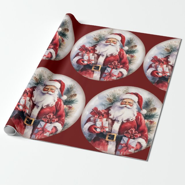 Papier Cadeau Papier d'enveloppement Père Noël de Noël (Déroulé)