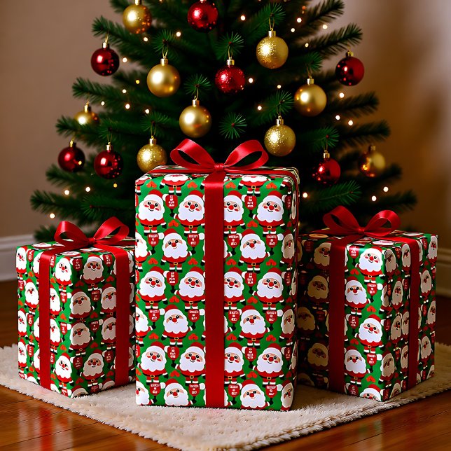 Papier Cadeau Papier d'enveloppement Père Noël Pickleball (Pickleball Santa Wrapping Paper)
