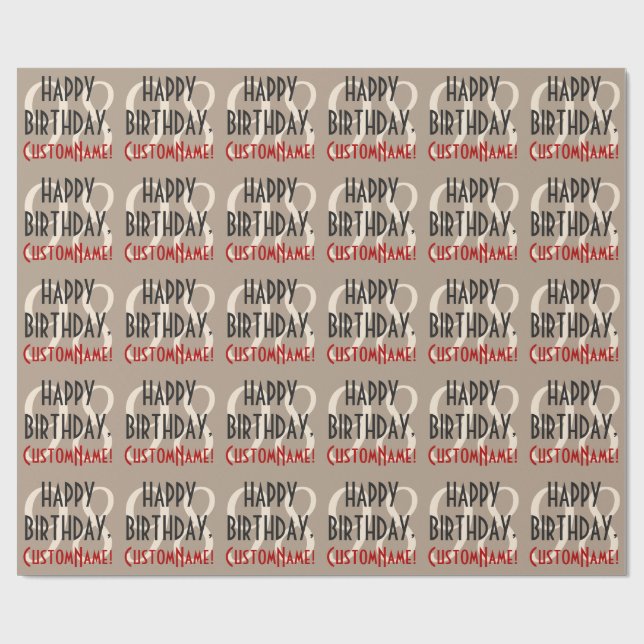 Papier Cadeau Papier d'enveloppement personnalisable 98e anniver (Plat)