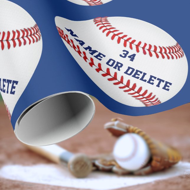 Papier Cadeau Papier d'enveloppement personnalisé de baseball VO (Baseball Gift Wrapping Paper. Christmas Baseball Christmas Gift Wrapping Paper. Baseball themed.)