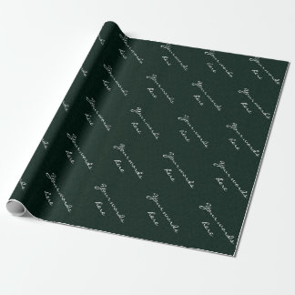 Papier Cadeau Papier d'enveloppement personnalisé en lin vert fo