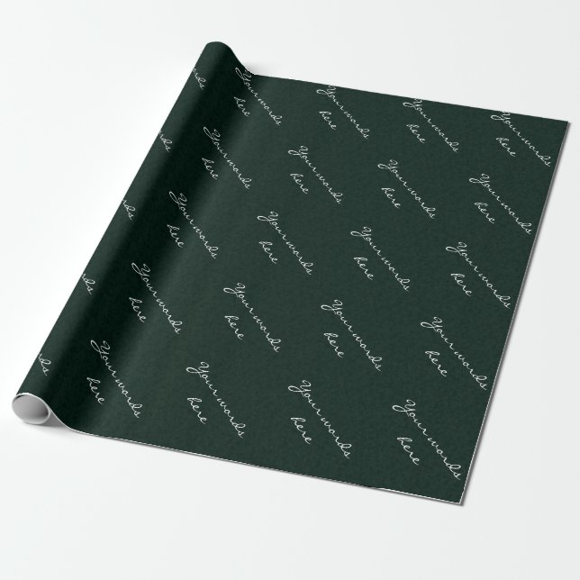 Papier Cadeau Papier d'enveloppement personnalisé en lin vert fo (Déroulé)