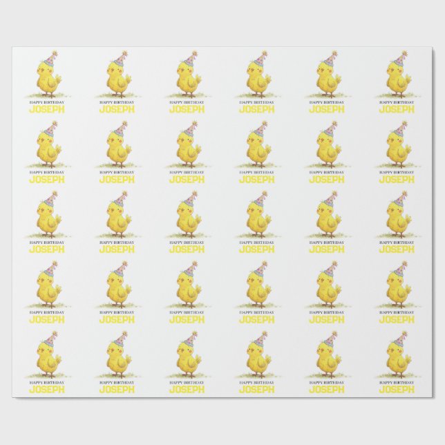 Papier Cadeau Papier d'enveloppement personnalisé petit poulet A (Plat)