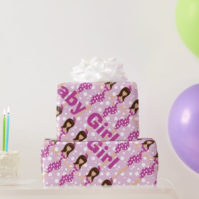 Papier Cadeau Papier d'enveloppement personnalisé pour bébé fill (Cadeaux de fête)