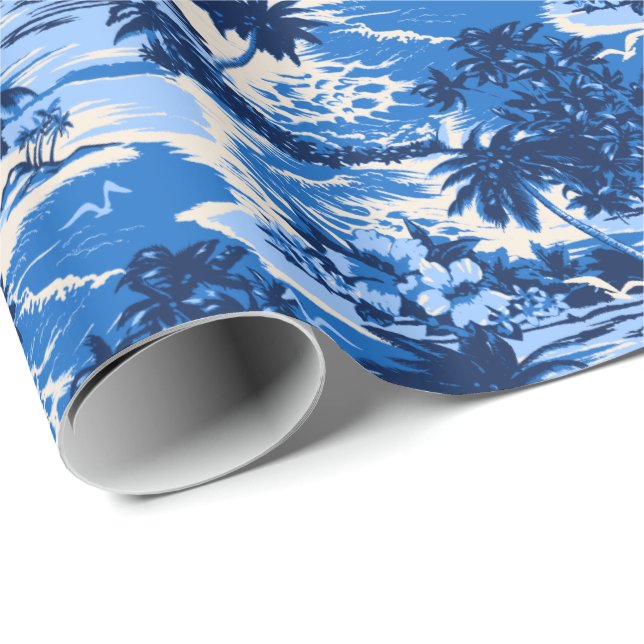 Papier Cadeau Papier d'enveloppement Pittoresque Hawaiian de Nap (Coin rond)