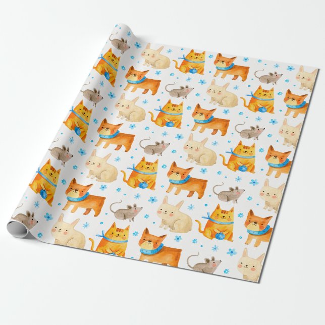 Papier Cadeau Papier d'enveloppement pour animaux de compagnie (Déroulé)