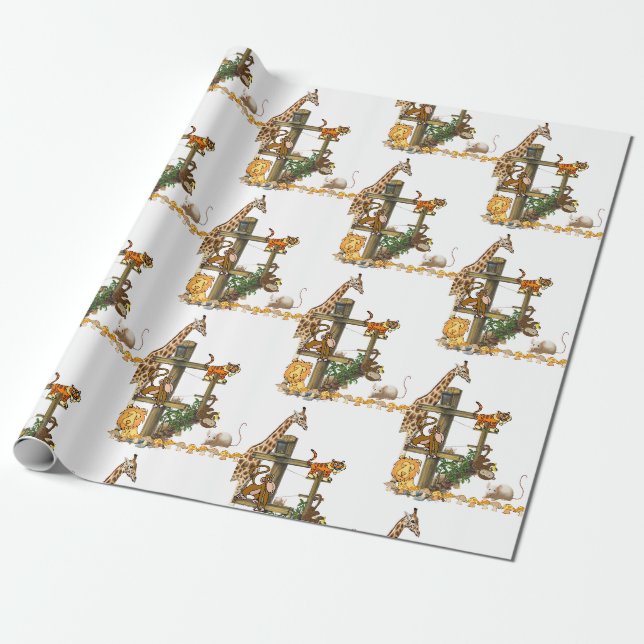 Papier Cadeau Papier d'enveloppement pour animaux sauvages (Déroulé)