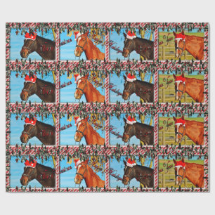 Papier Cadeau Papier d'enveloppement pour chevaux de Noël
