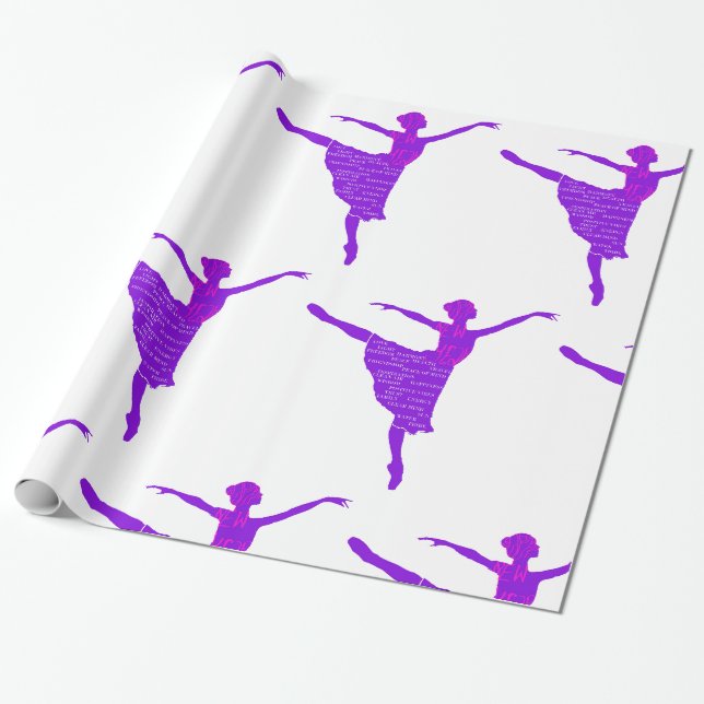 Papier Cadeau Papier d'enveloppement pour danseuse de ballet vio (Déroulé)