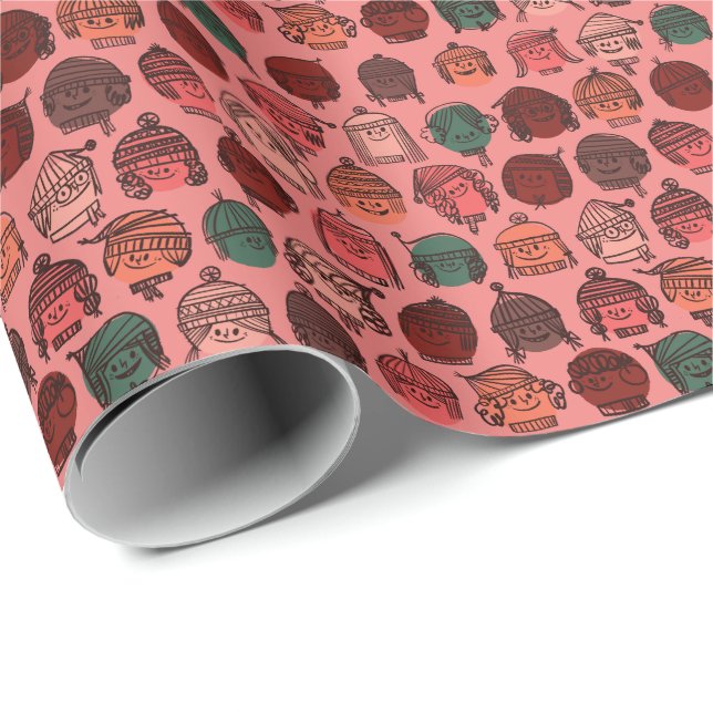 Papier Cadeau Papier d'enveloppement pour enfants d'hiver (Coin rond)