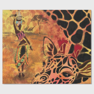 Papier Cadeau Papier d'enveloppement pour femme africaine et gir