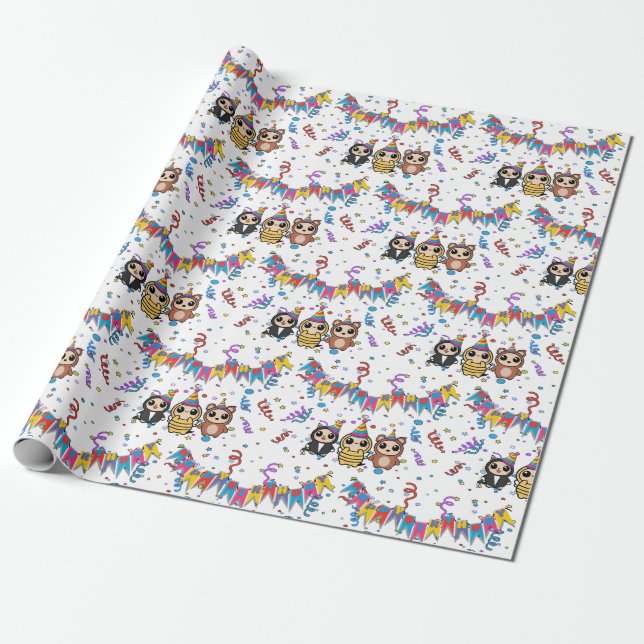 Papier Cadeau Papier d'enveloppement pour l'anniversaire du dess (Déroulé)