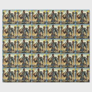 Papier Cadeau Papier d'enveloppement Purim de guerrier bleu 2