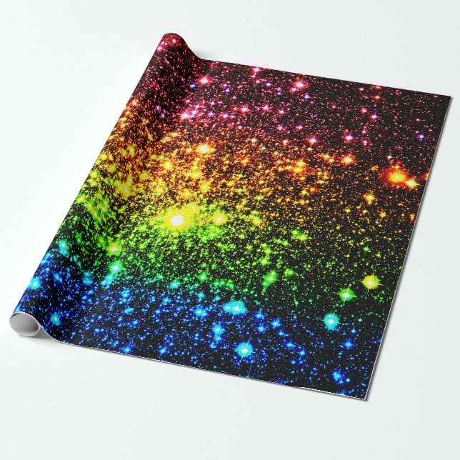 Papier Cadeau Papier d'enveloppement Rainbow Galaxy (Déroulé)
