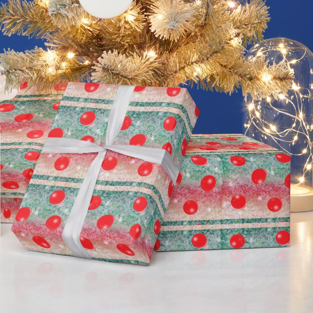 Papier Cadeau Papier d'enveloppement Red Holiday Baubles (Vacances)