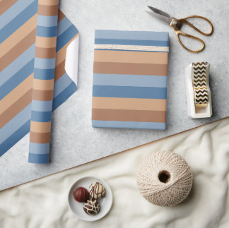Papier Cadeau Papier d'enveloppement rétro-rayé d'inspiration vi