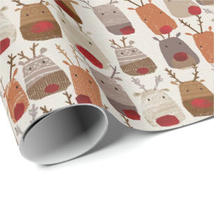 Papier Cadeau Papier d'enveloppement - Rindeer Scandinave