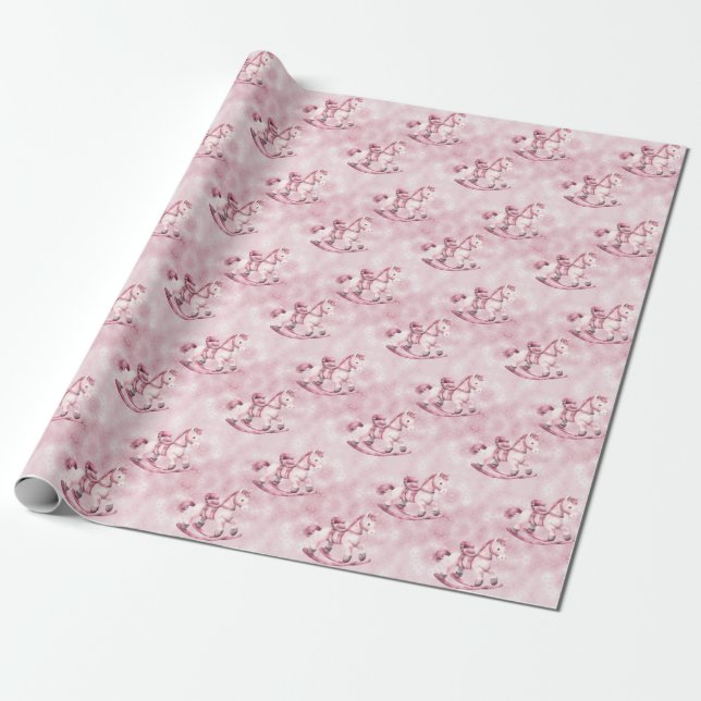 Papier Cadeau Papier d'enveloppement rosé (Déroulé)