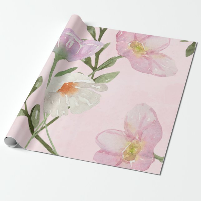 Papier Cadeau Papier d'enveloppement rose (Déroulé)