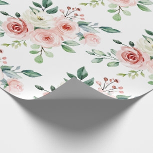 Papier Cadeau Papier d'enveloppement rose aquarelle