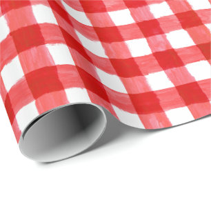 Papier Cadeau Papier d'enveloppement rouge et blanc de Buffalo r