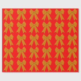 Papier Cadeau Papier d'enveloppement rouge or Bow